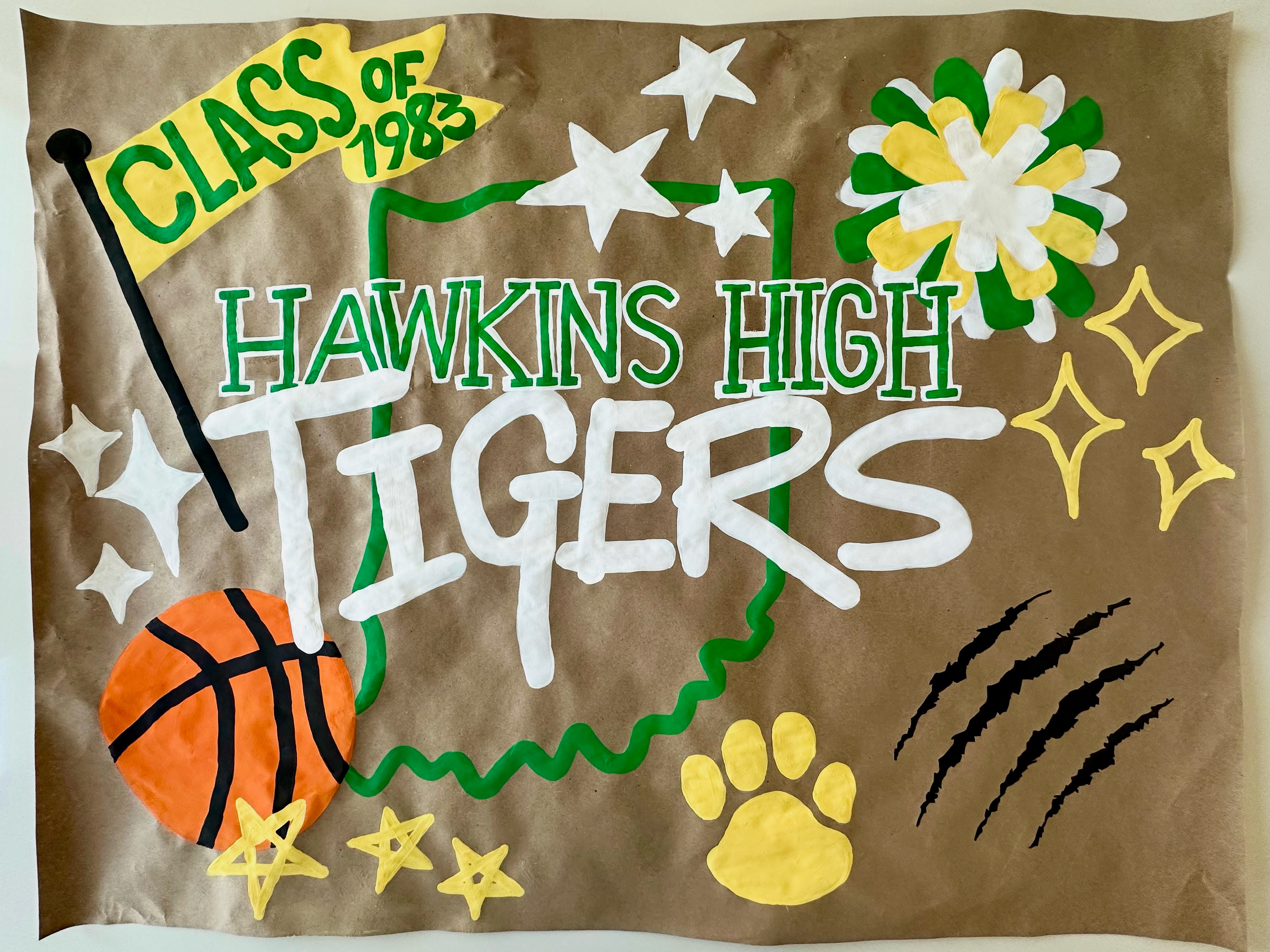 Sports banner mural featuring Seattle sports teams
